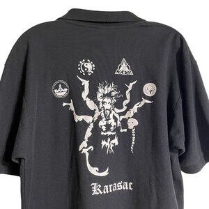 VTG Karasac Kali Silat Polo Shirt Large Black Unisex Logo London Martial Arts